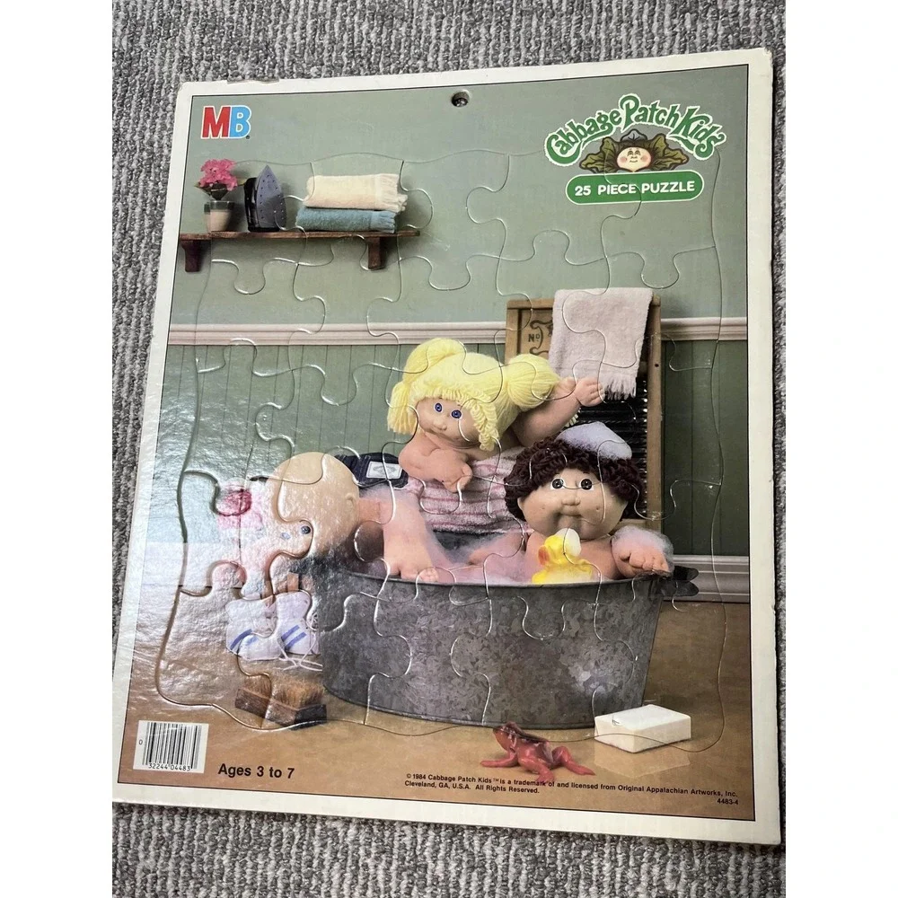 Vintage Milton‎ Bradley Cabbage Patch Kids 25 Piece Tray Puzzles Lot 2 1984